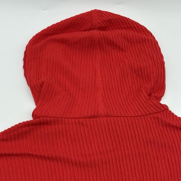 Eleven by Venus Williams Size Medium Bloom Candy Red Long Sleeve Ribbed Hoodie - Picture 13 of 13